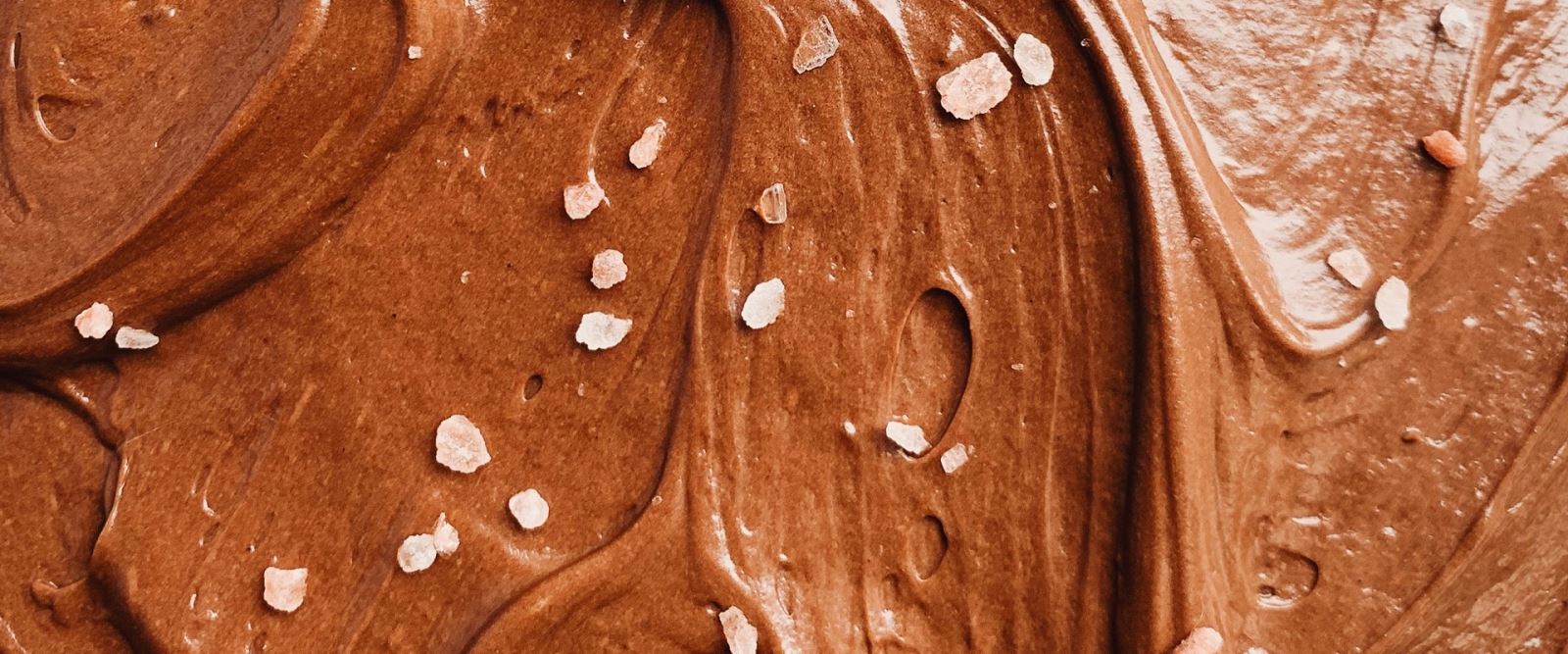 Close-up of chocolate frosting