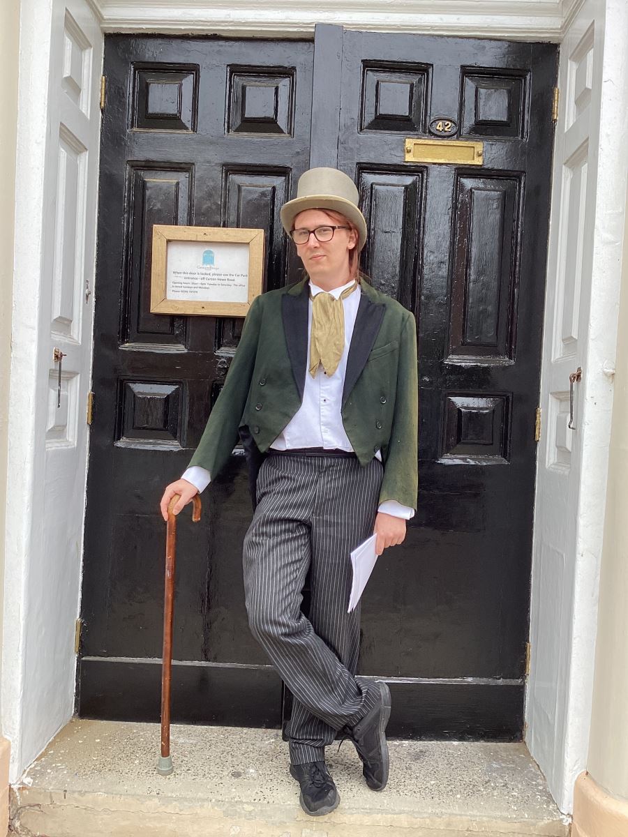 A person dressed up as Richard Lancelyn Green